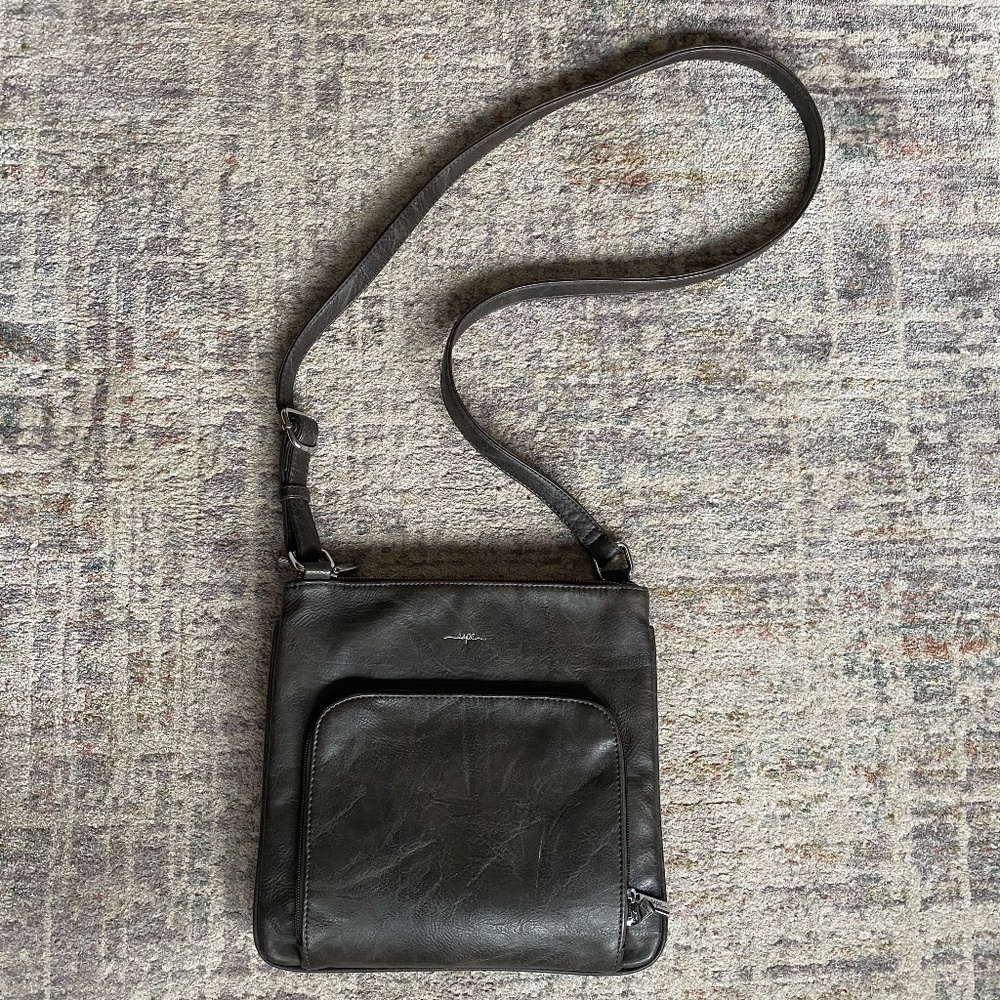 Espe grey crossbody bag/purse vegan leather